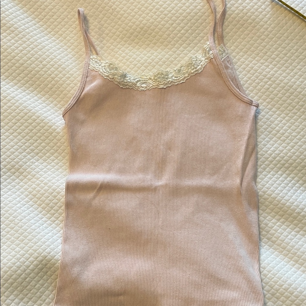 Brandy Melville Light Pink Lace Trim Camisole